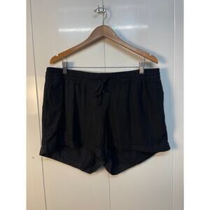 Old‎ Navy Drawstring Elastic Waist Shorts with Pockets Black Linen Size 1X Plus